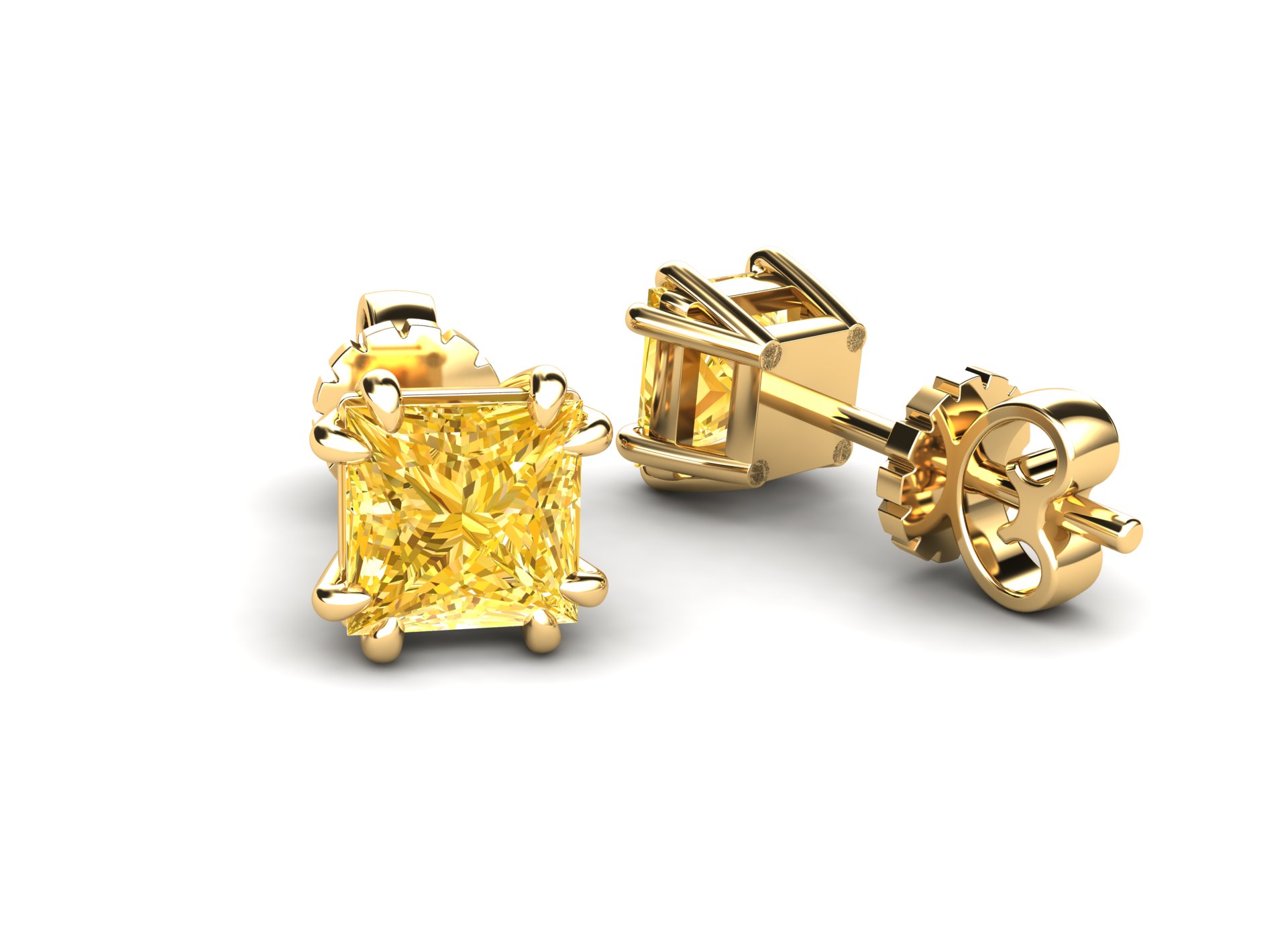 Yellow cushion earrings vc4003