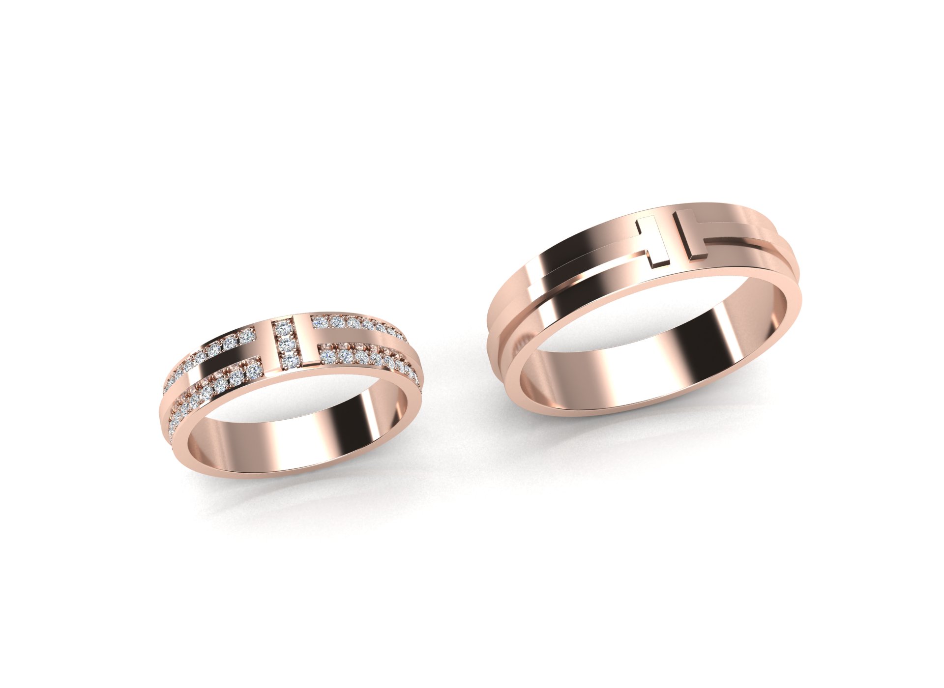 Свадебные кольца в стиле Tiffany vc3006