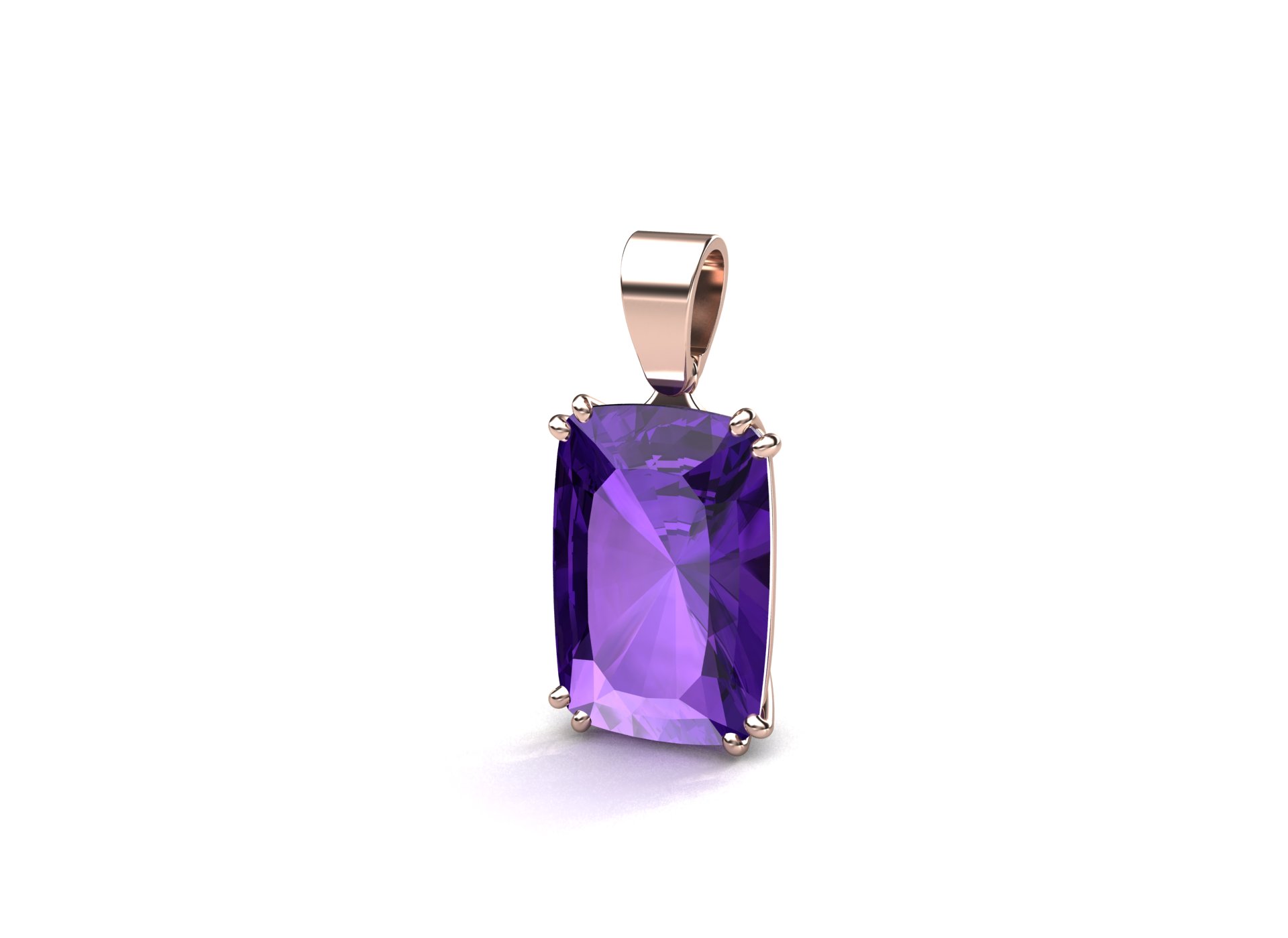 Gold pendant with amethyst vc7001
