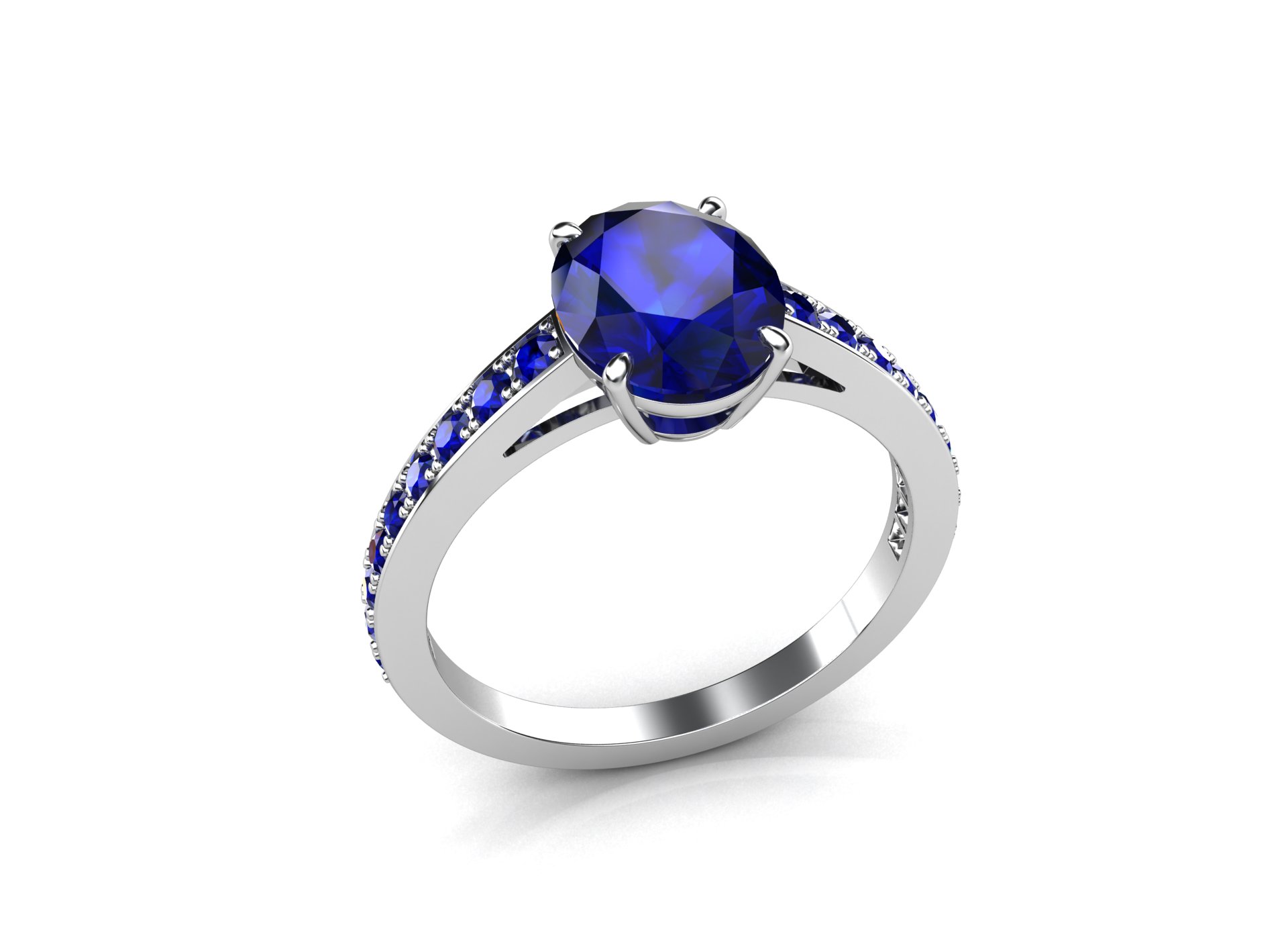 Gold ring with sapphires vc1007