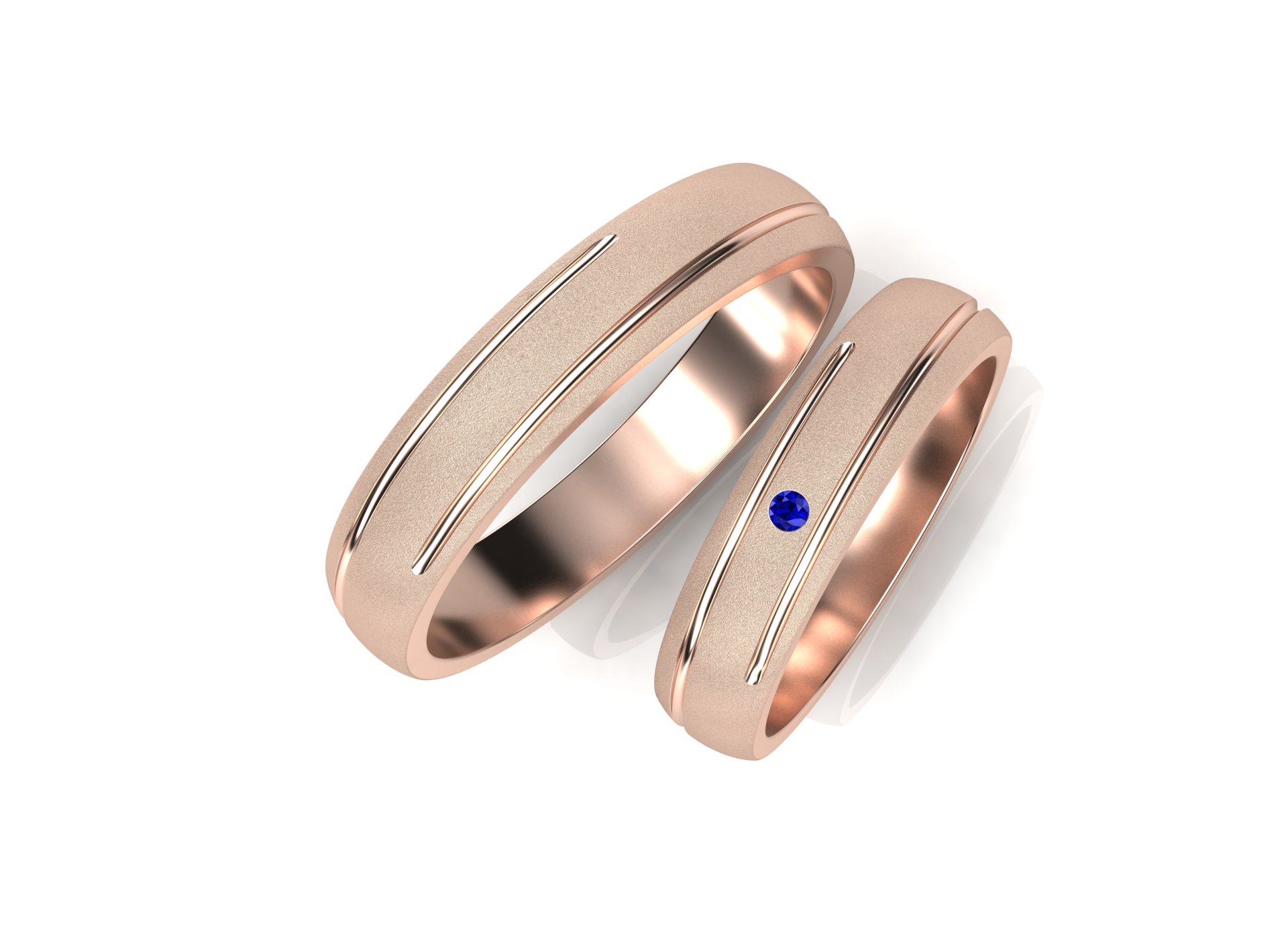Wedding bands with a small gemstone vc3005