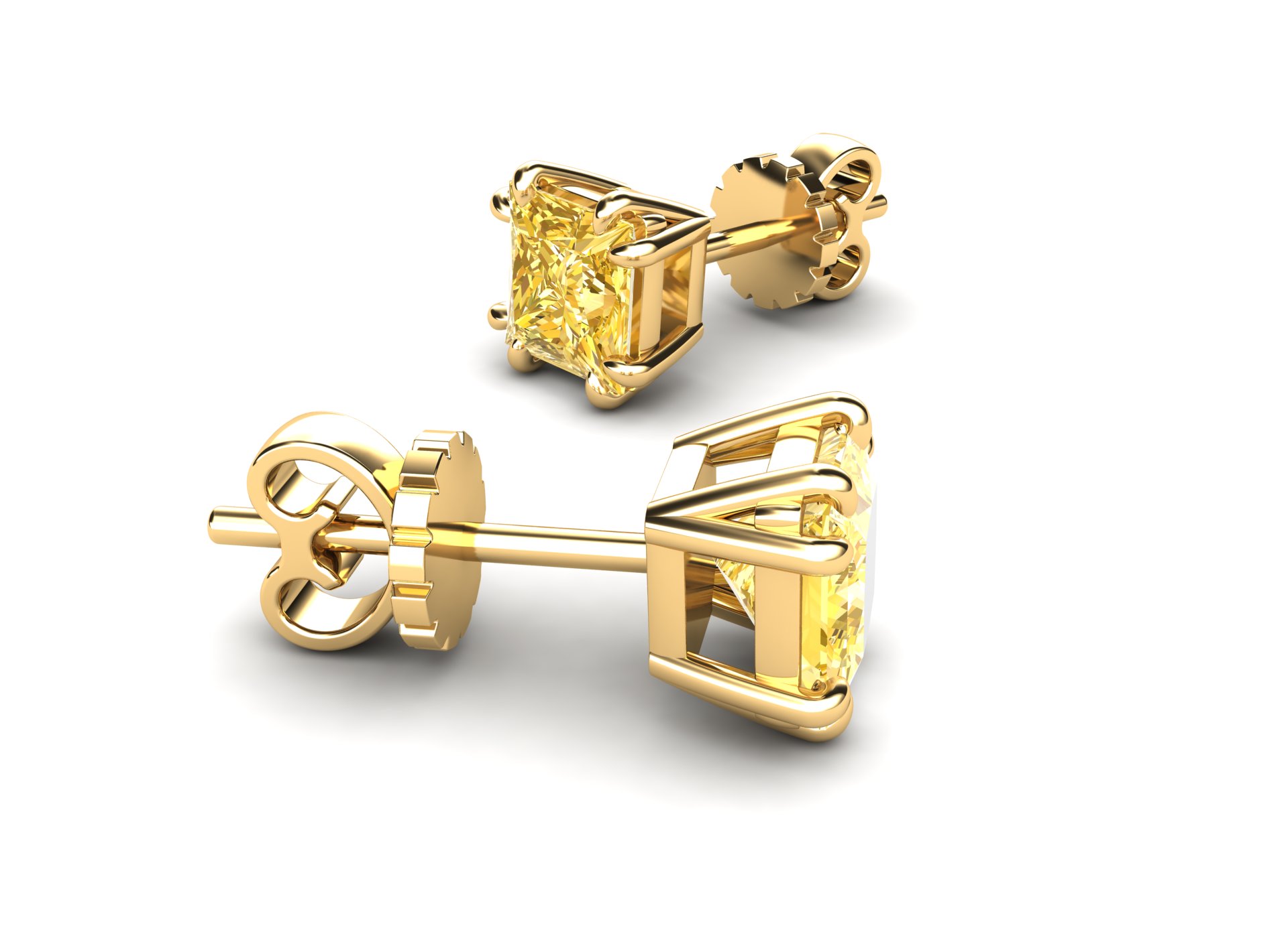 Серьги с жёлтыми кушонами  vc4003