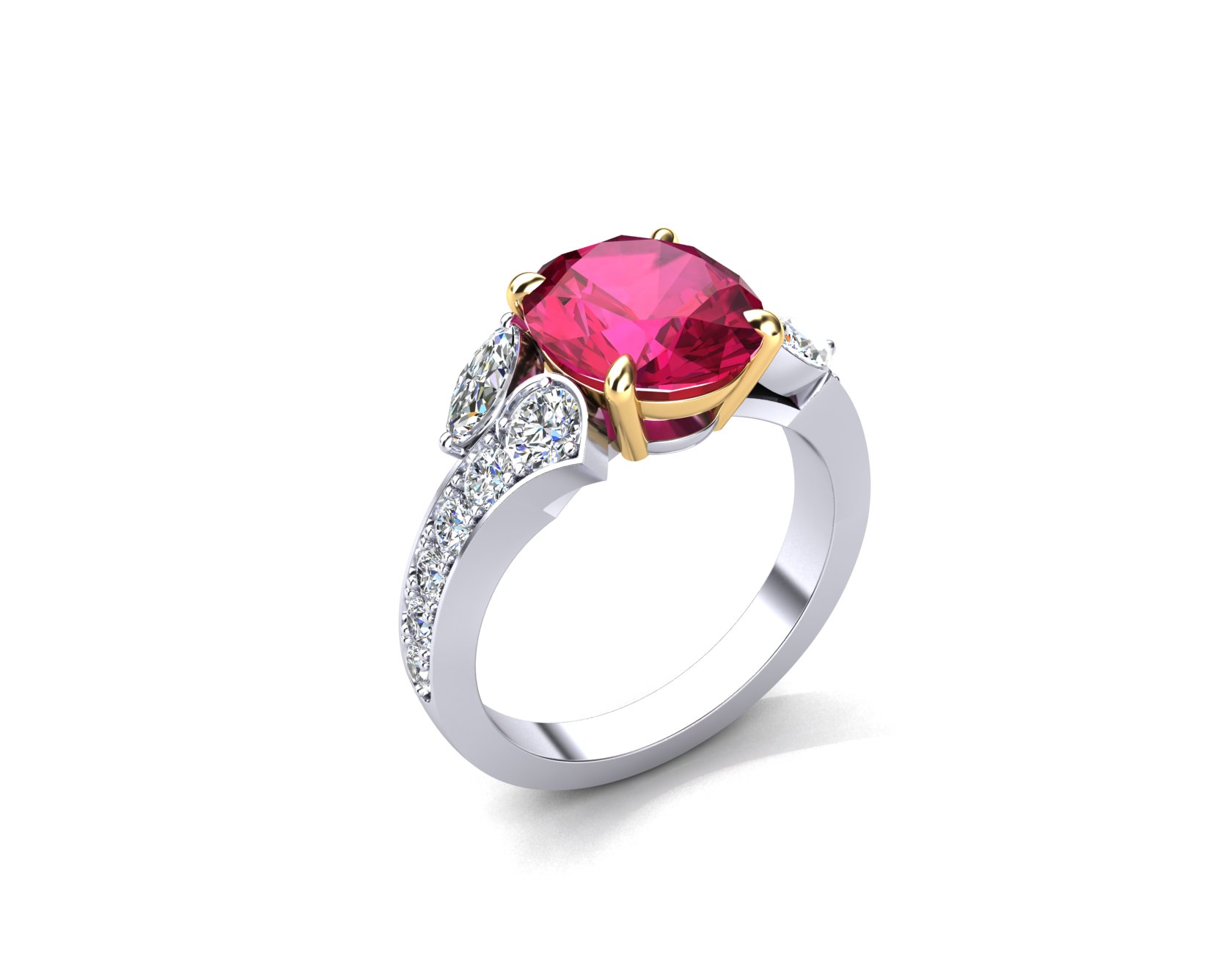 Exclusive ring with a prominent central gemstone vc1009