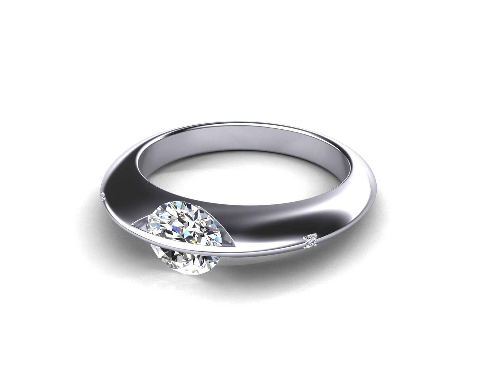 Ring with a Spinning Diamond vc5003