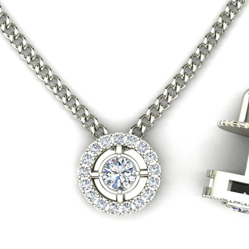 Gold pendant with diamonds vc7002