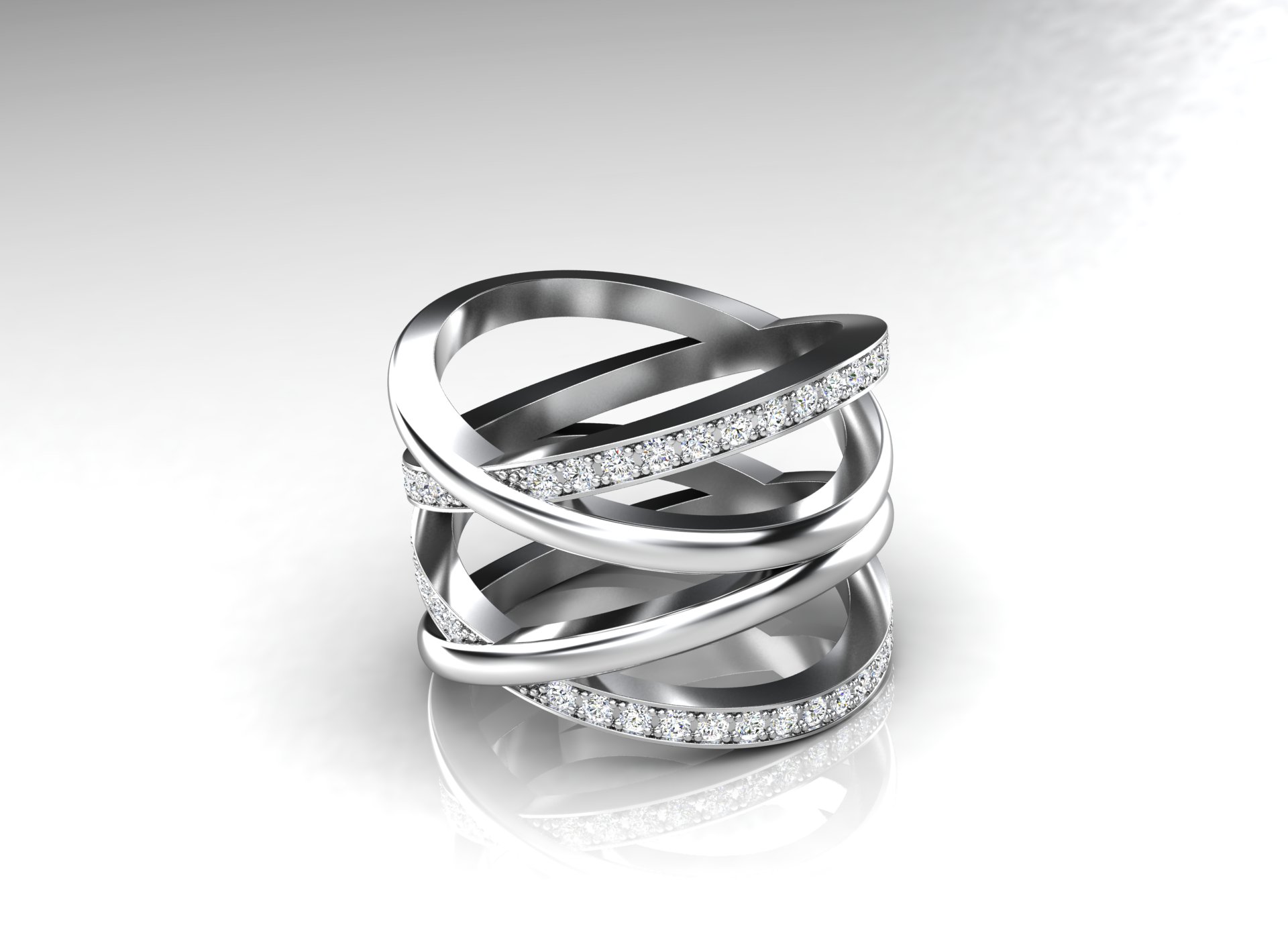 Elegant ring with an intertwined desing vc1006